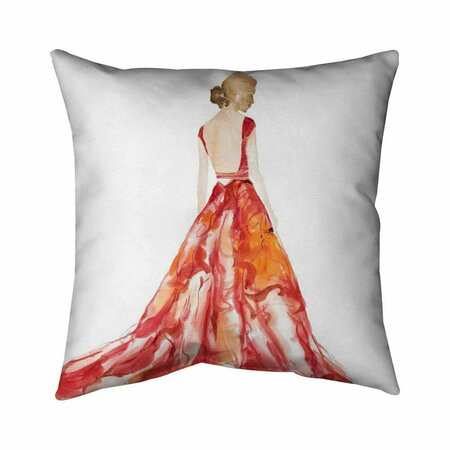 FONDO 20 x 20 in. Red Prom Dress-Double Sided Print Indoor Pillow FO2772395